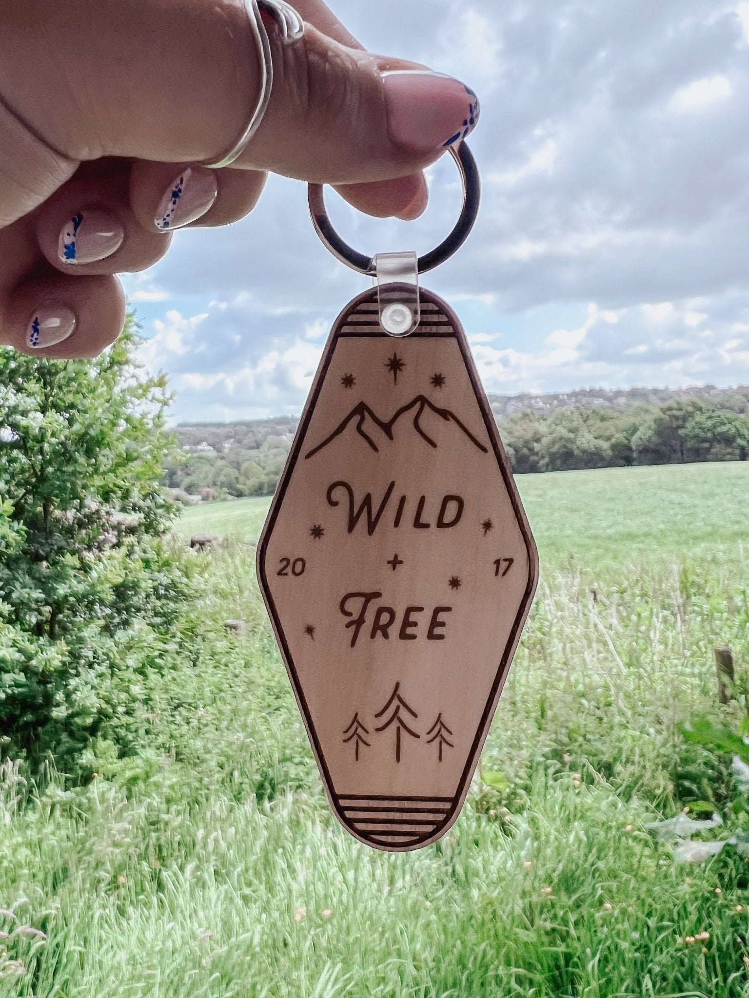 Wild + Free Wooden Keychain - Birdie Barn