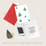 Free 'Late Gift' Christmas Card Printable - Trees