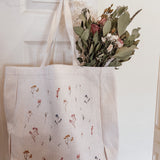 Pressed Flowers Linen Effect Tote