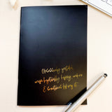 Black Quote Foiled Notebook
