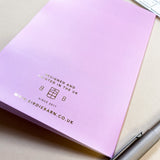 Pink Think Less Smile More Foiled Notebook