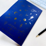 Blue Foiled Illustrated Notebook