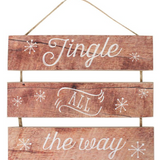 JINGLE WOODEN HANGING SIGN