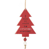 WOODEN CHRISTMAS TREE HANGING DECORATION