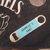 Personalised Message Faux Leather Bar Blade and Bottle Opener - Teal