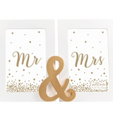 MR & MRS GOLD DOUBLE PHOTO FRAME