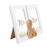 MR & MRS GOLD DOUBLE PHOTO FRAME