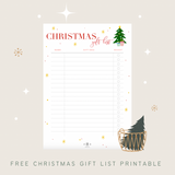 Free Christmas Gift List Printable