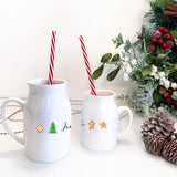 Personalised Christmas Cookie Milk Jugs with Straw