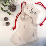 Personalised Linen Christmas Stocking - Christmas Tree
